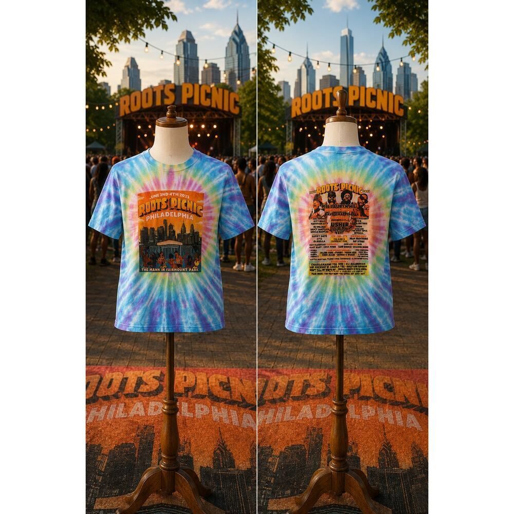 Roots Picnic 2023 Tie Dye Festival Tee Lauryn Hill Usher Size Large